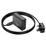 Σταθμός Φόρτισης 75W Με 6 Θύρες PD45W + QC3.0 UK Hoco C133B Earl