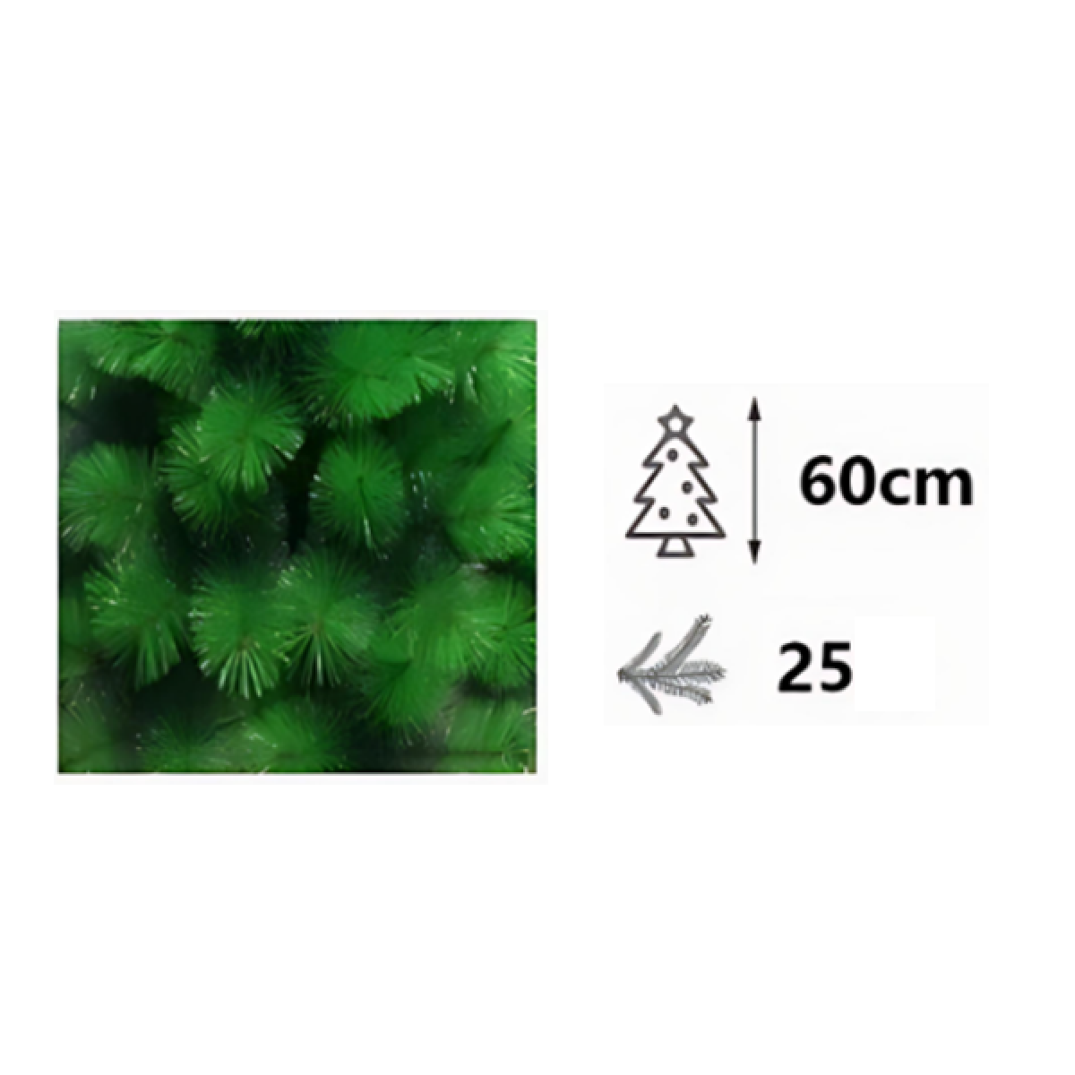 Τεχνητό Χριστουγεννιάτικο Δέντρο 60cm με Πλαστική βάση 299950 - Image 2