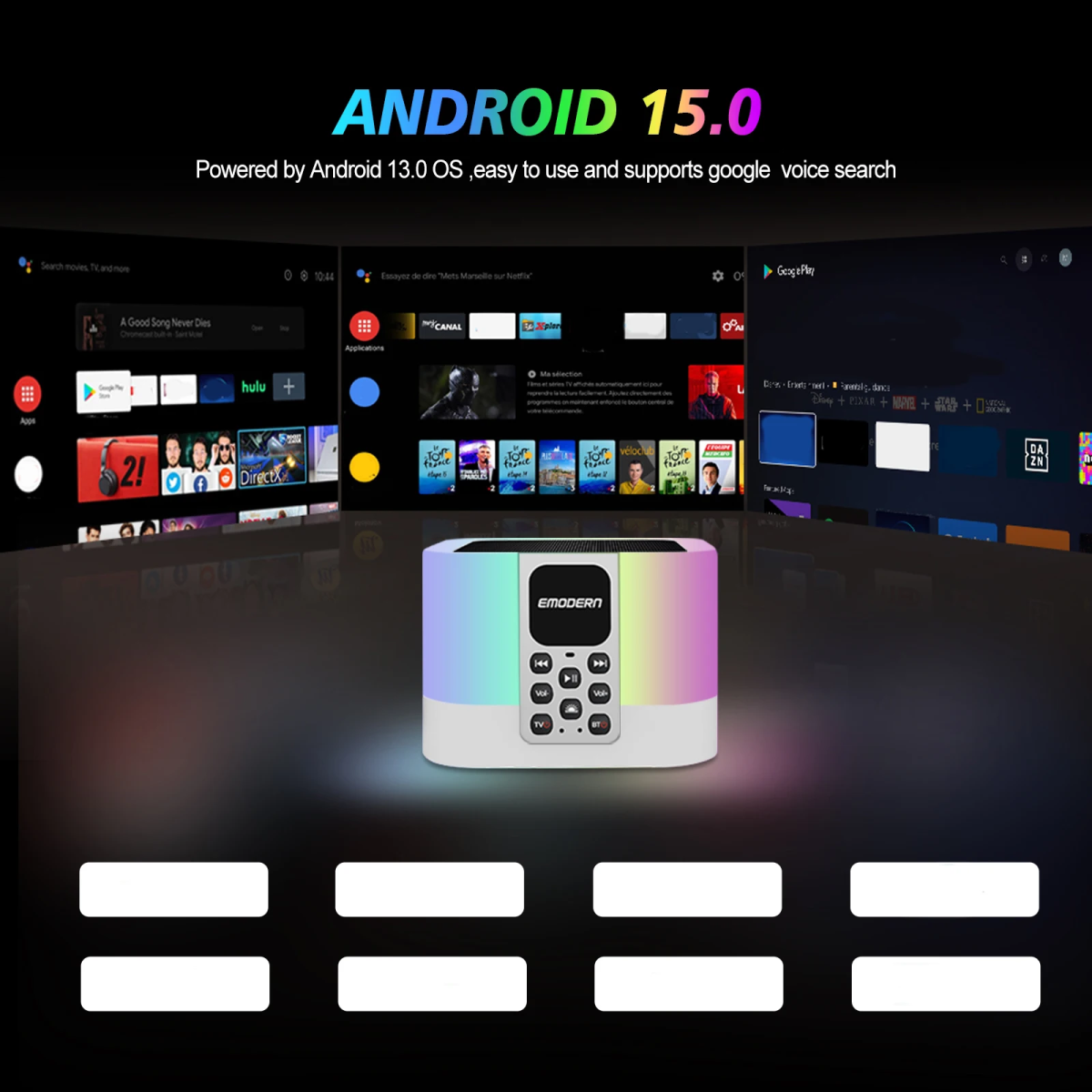 TV Box Και Bluetooth Ηχείο Με Φωτισμό RGB Andowl TV6 Mate
