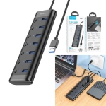 USB 3.0 Hub 7 Θυρών με Σύνδεση USB-A Hoco HB40 Μαύρο