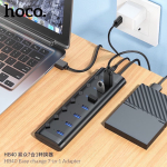 USB 3.0 Hub 7 Θυρών με Σύνδεση USB-A Hoco HB40 Μαύρο