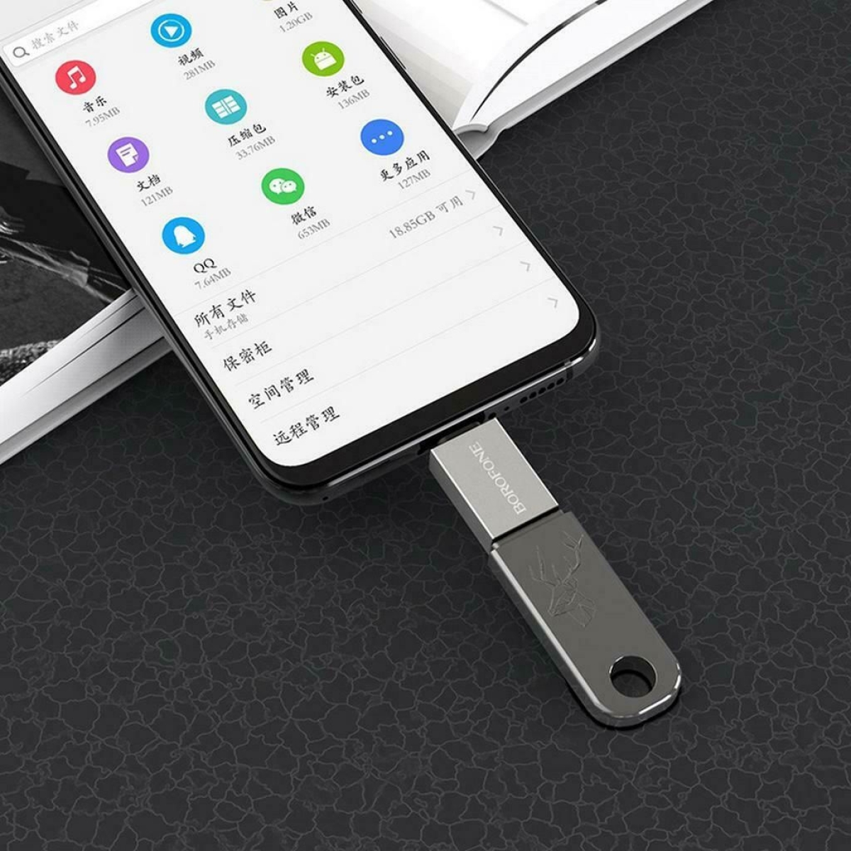 Borofone BV2 Μετατροπέας Micro USB σε USB-A – USB 3.0, OTG, Ταχύτητα έως 5Gbps - Ασημί