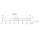 Tpster Μεταλλική Κρεμάστρα Τοίχου 50x12.5x5cm με 8 Γάντζους και Καρδιά – Ασημί