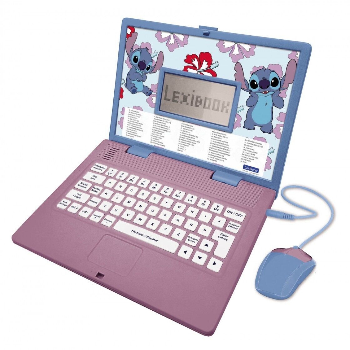 Σετ Stitch Lexibook Παιδικό Ρολόι Προβολής με 20 Εικόνες + Εκπαιδευτικό Δίγλωσσο Laptop Ελληνικά/Αγγλικά