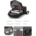 Oumantu 9003 Αδιάβροχο Σακίδιο Πλάτης 14.6lt με Θήκη Laptop & Θύρα USB - Γκρί