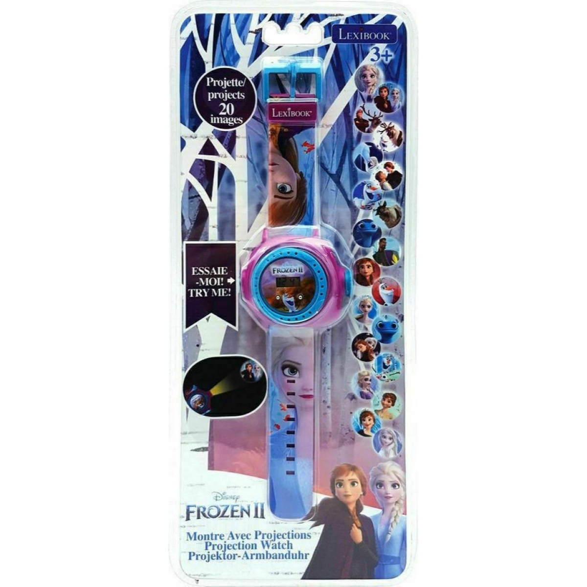 Σετ Frozen Lexibook Μικρόφωνο με Φωτισμό & Ηχείο MIC90FZ + Παιδικό Ρολόι Χειρός με 20 Εικόνες DMW050FZ