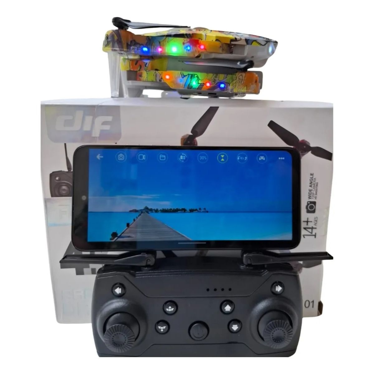DIF ART01 Drone Graffiti 4K με LED RGB & Περιστροφή 360° – Πτυσσόμενο, Επαναφορτιζόμενο