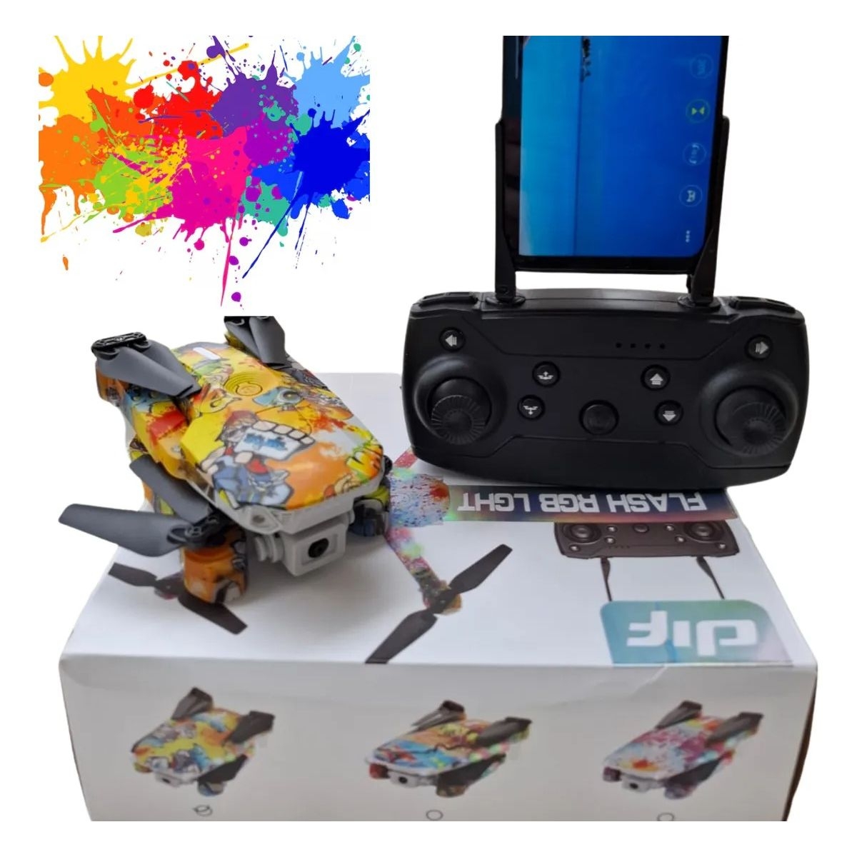 DIF ART01 Drone Graffiti 4K με LED RGB & Περιστροφή 360° – Πτυσσόμενο, Επαναφορτιζόμενο