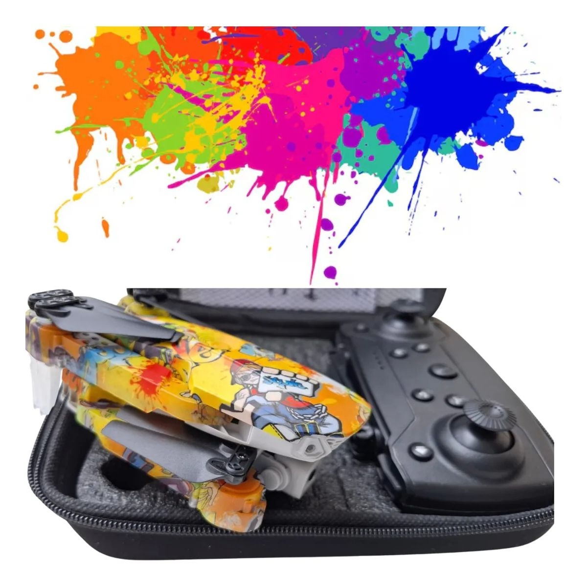 DIF ART01 Drone Graffiti 4K με LED RGB & Περιστροφή 360° – Πτυσσόμενο, Επαναφορτιζόμενο