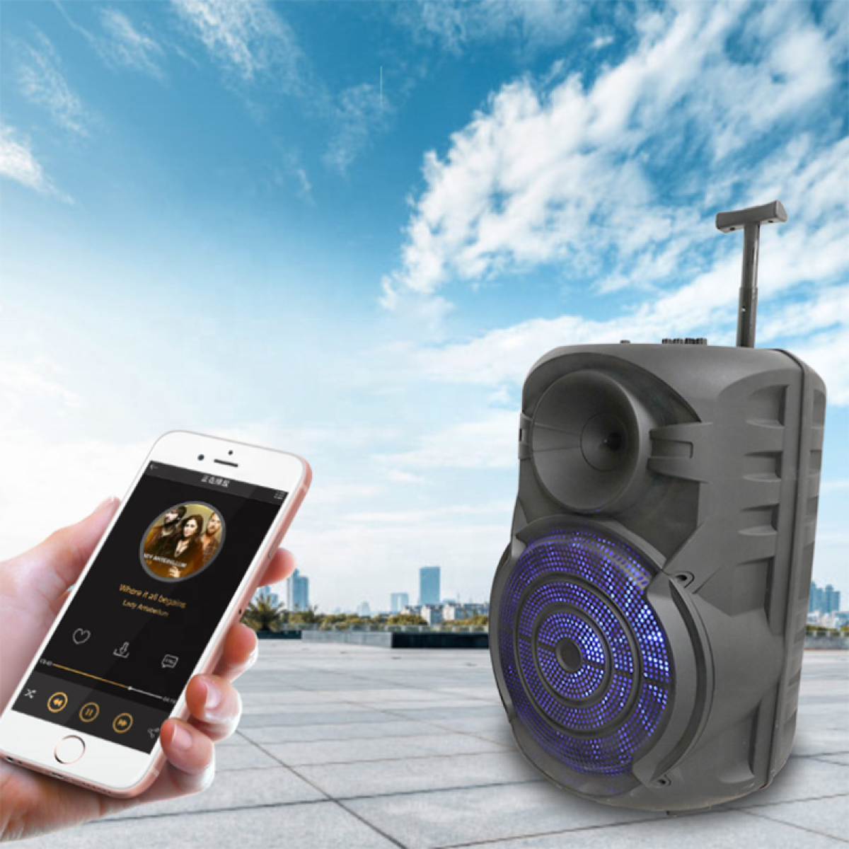 Ασύρματο Karaoke Ηχείο ZQS-15101 15" 40W με Μικρόφωνο, FM Radio & Remote Control
