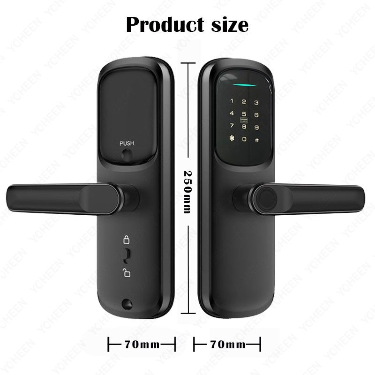 YOHEEN X8 Smart Door Lock – Ηλεκτρονική Έξυπνη Κλειδαριά με Δακτυλικό Αποτύπωμα, Κωδικό, Κάρτα & Εφαρμογή Tuya/TTLock