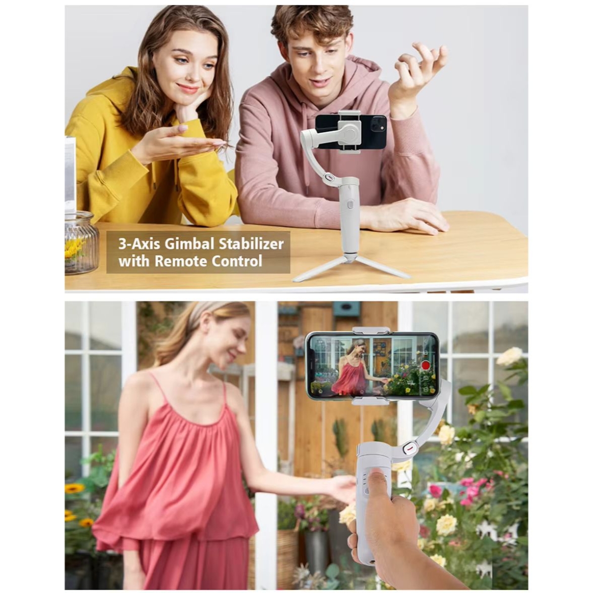 M1 3-Axis Gimbal Stabilizer με Τρίποδο – Selfie Stick με Face Tracking & Gesture Control