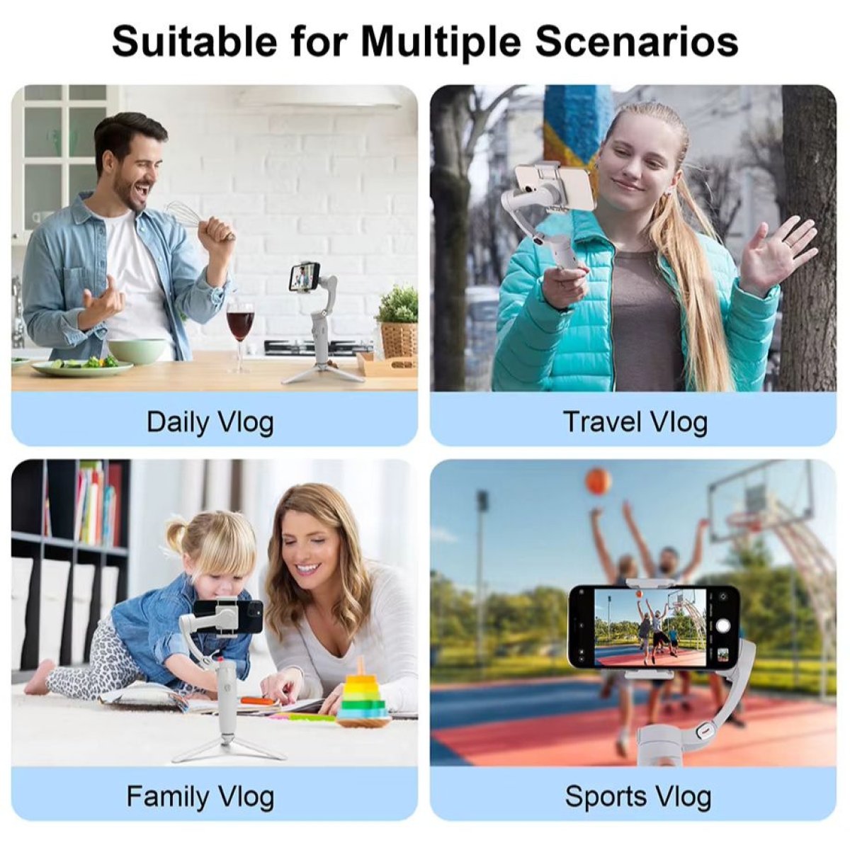 M1 3-Axis Gimbal Stabilizer με Τρίποδο – Selfie Stick με Face Tracking & Gesture Control