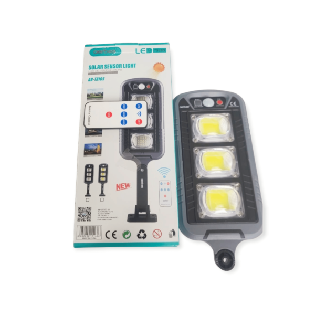 Ηλιακό Φωτιστικό Δρόμου COB με Αισθητήρα Κίνησης & 3 Λειτουργίες – 144 LED