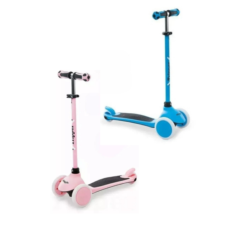 Σετ 2 Πατίνια 3 Τροχών με Φρένο On and Go Tripper – Light Blue & Pink