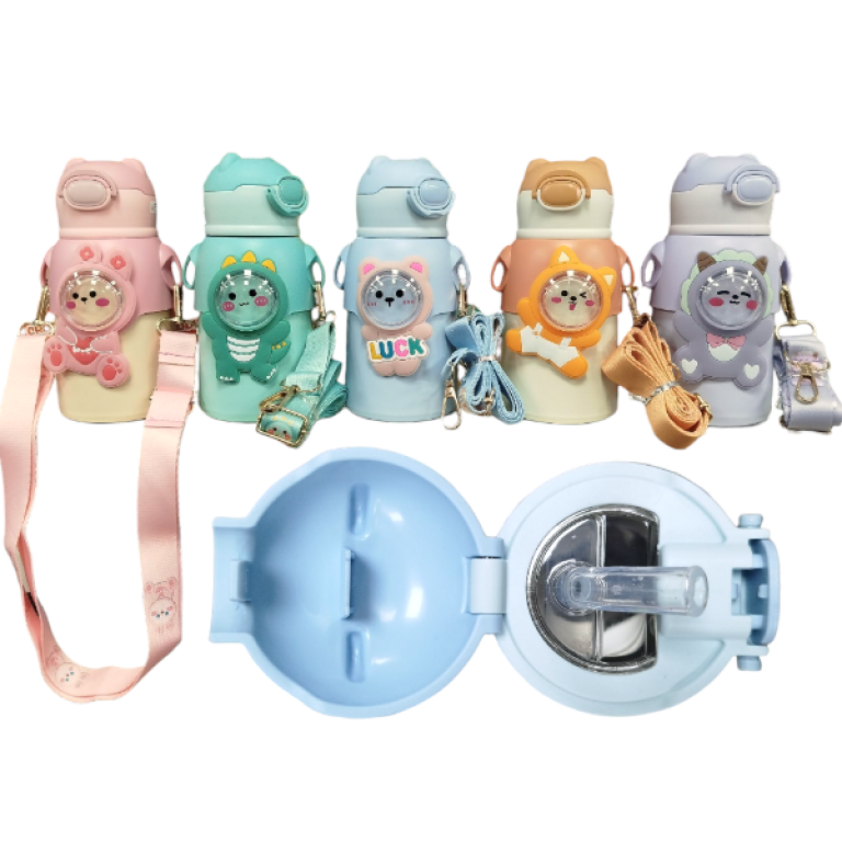 Παιδικό Φορητό Παγούρι – Θερμός 520ml Ανοξείδωτο με Καλαμάκι H228