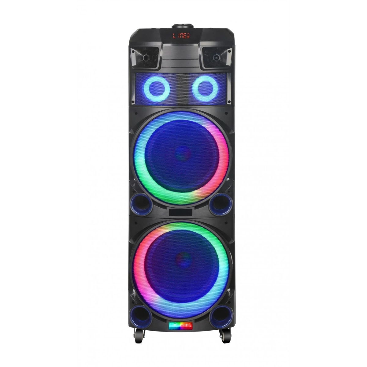 NDR 7022 Bluetooth Karaoke Ηχείο 2x12" 3000W με 2 Ασύρματα Μικρόφωνα & Τηλεχειριστήριο – Φορητό DJ Speaker