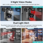 Κάμερα Ασφαλείας WiFi PTZ 6MP (4K) με Διπλό Φακό, AI Ανίχνευση Ανθρώπου, Έγχρωμη Νυχτερινή Όραση & Αμφίδρομο Ήχο