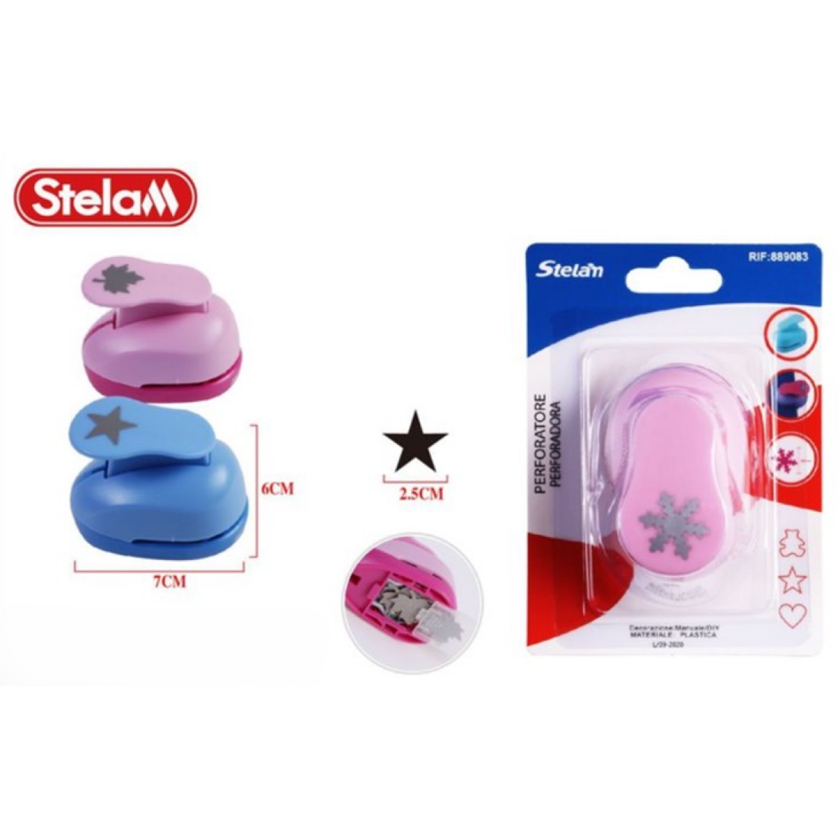 Perforatore Stelam 889083 – Φιγουροκόπτης με Καρδιά, Αστέρι, Φύλλο & Χιονονιφάδα