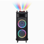 NDR-1218 Φορητό Ηχείο Bluetooth 2x12" 100W με RGB LED, 2 Μικρόφωνα & Τηλεχειριστήριο