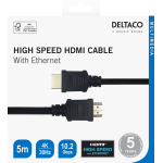 Deltaco Καλώδιο HDMI Αρσενικό σε HDMI Αρσενικό 4K 30Hz με Ethernet 10.2Gbps 5m Μαύρο HDMI-1050-R - Image 3