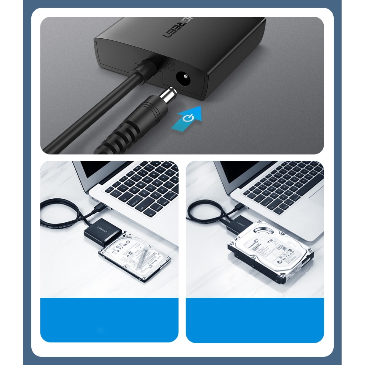Ugreen Adapter HDD 2.5" & 3.5" SATA to USB 3.0 (black) 60561 - Image 2
