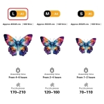 Quordlepuzzles Ξύλινο Puzzle Πεταλούδα Πολύχρωμη Rainbow LARGE 45x45cm 170-210 Κομμάτια T988-L(C) - Image 3