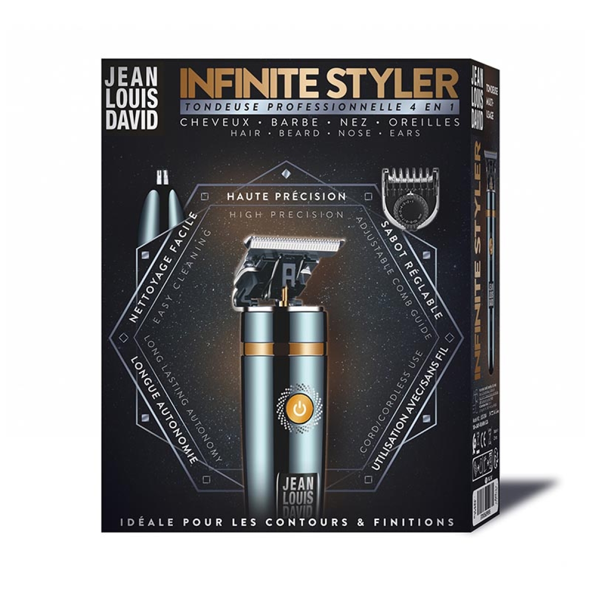 J.L. DAVID Infinite Styler Trimmer 4 σε 1 Επαναφορτιζόμενο και Ρεύματος Μαύρο - Image 2