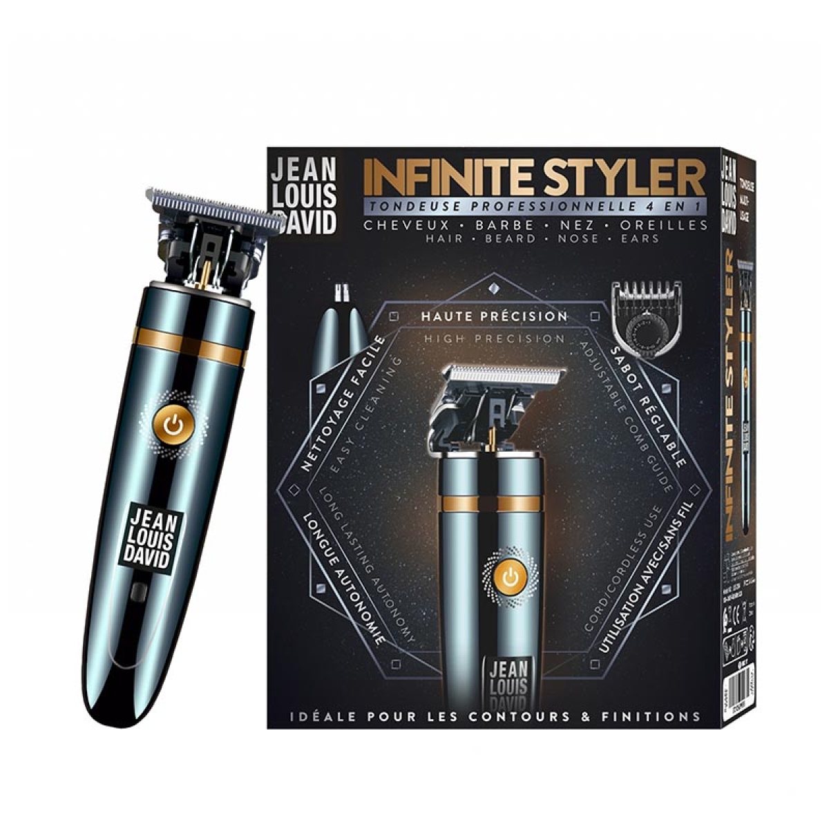 J.L. DAVID Infinite Styler Trimmer 4 σε 1 Επαναφορτιζόμενο και Ρεύματος Μαύρο - Image 3