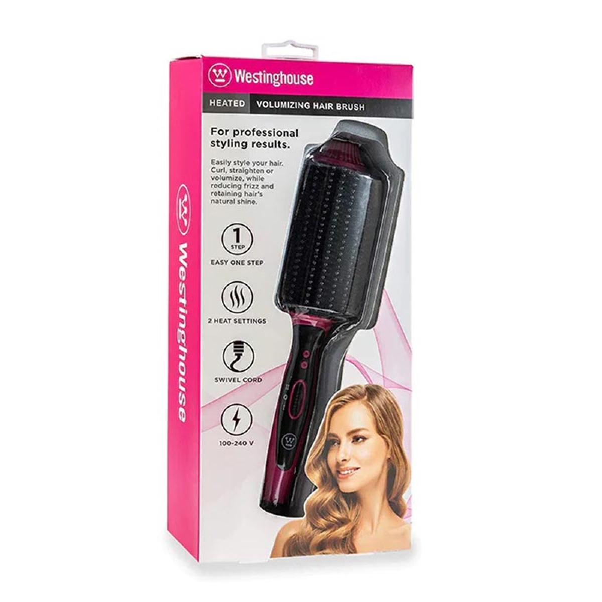 WESTINGHOUSE WH1121 Ηλεκτρική Βούρτσα Μαλλιών 2 Όψεων για Ίσιωμα & Μπούκλες Φούξια - Image 2