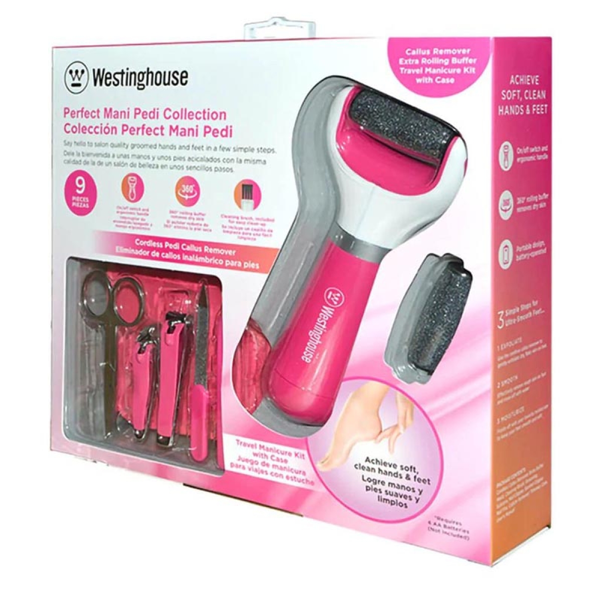 WESTINGHOUSE WH1172 Σετ Πεντικιούρ με Ηλεκτρική Συσκευή Αφαίρεσης Κάλων Φούξια - Image 2