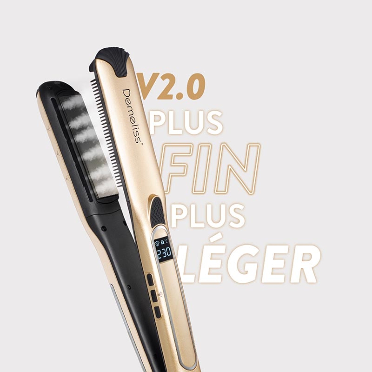 Demeliss Titanium V2.0 20015 Πρέσα Μαλλιών με Ατμό και Πλάκες Τιτανίου 230°C - Image 4