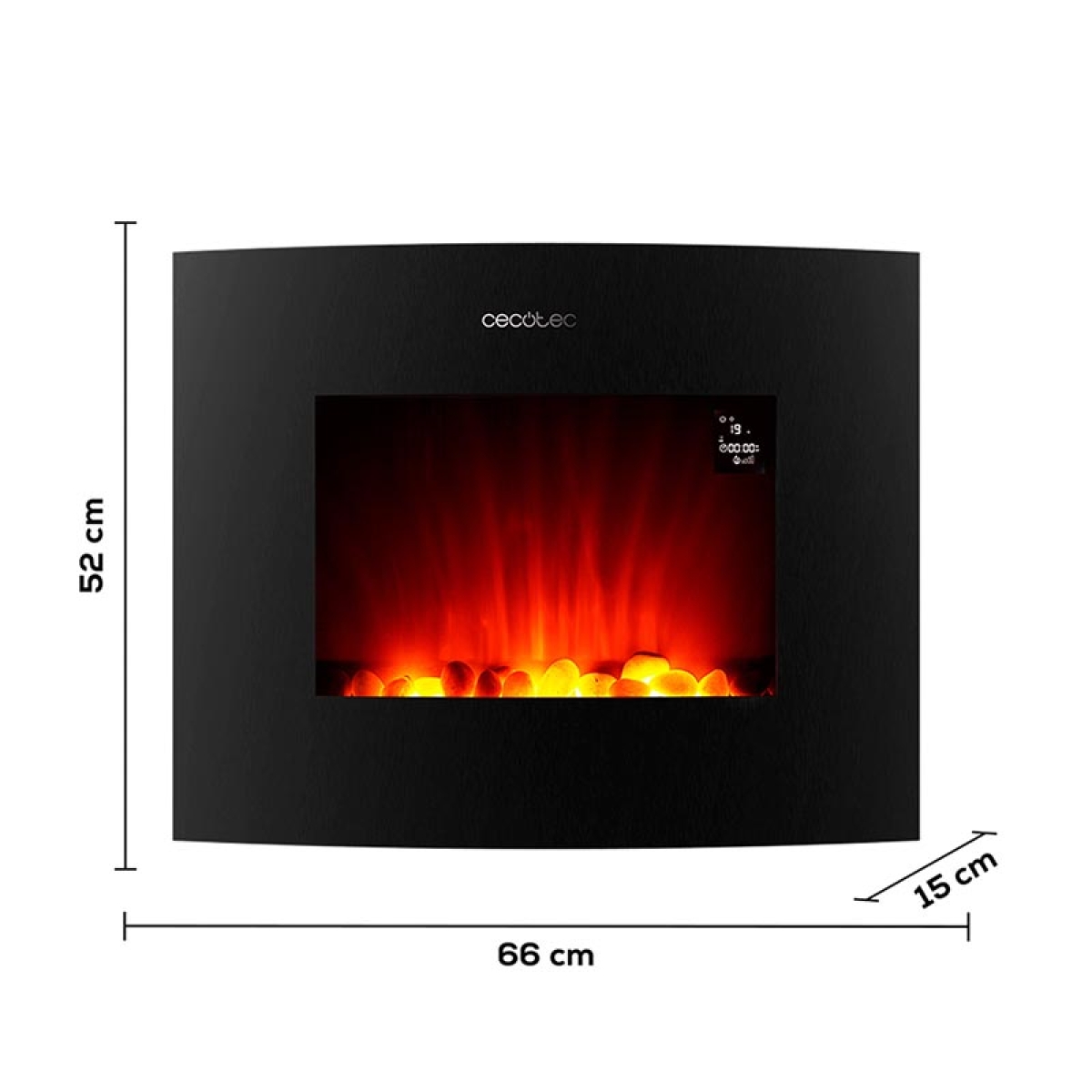 CECOTEC ReadyWarm 2650 Curved Flames Connected CEC-05814 Ηλεκτρικό Τζάκι Επιτοίχιο 2000W Μαύρο - Image 2