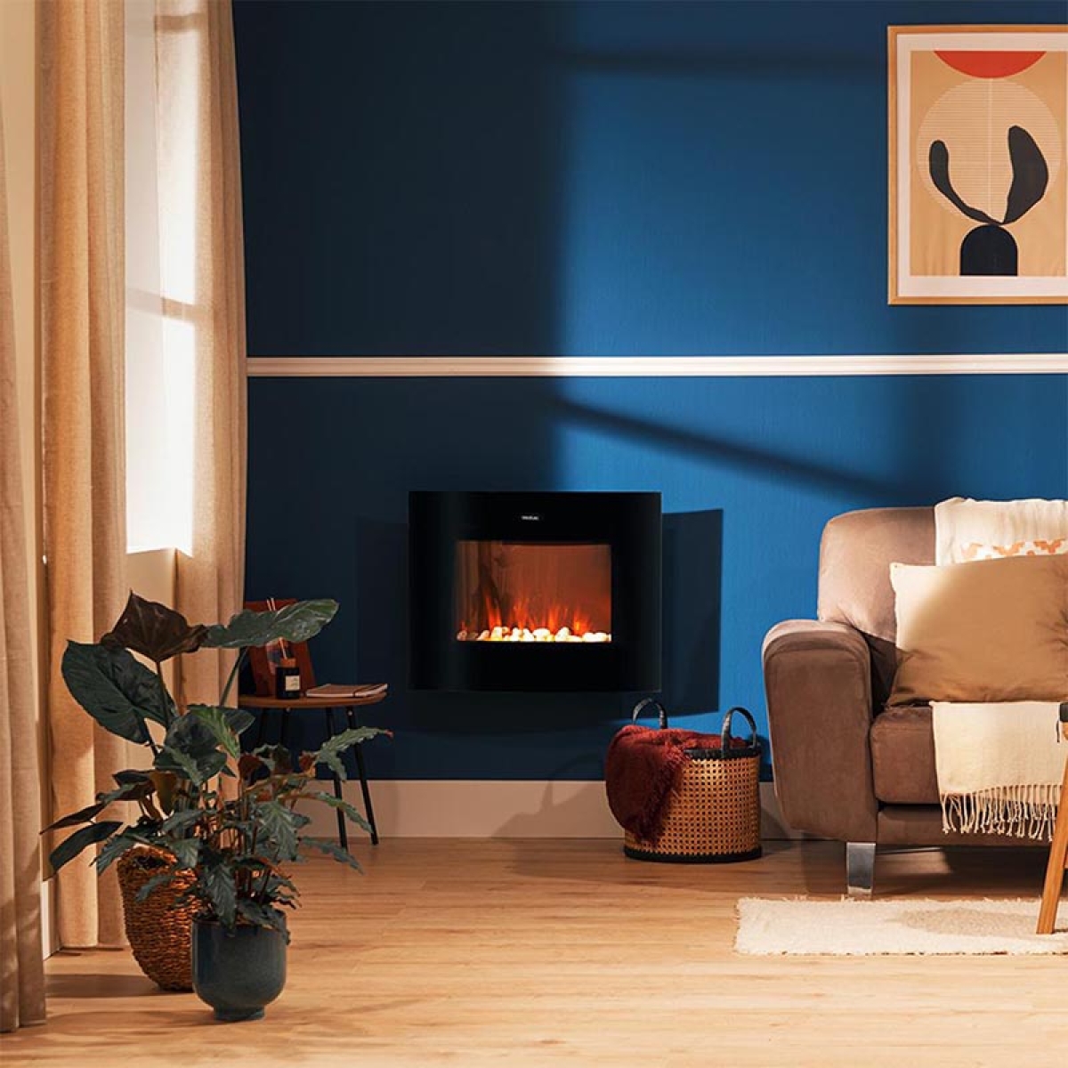 CECOTEC ReadyWarm 2650 Curved Flames Connected CEC-05814 Ηλεκτρικό Τζάκι Επιτοίχιο 2000W Μαύρο - Image 4