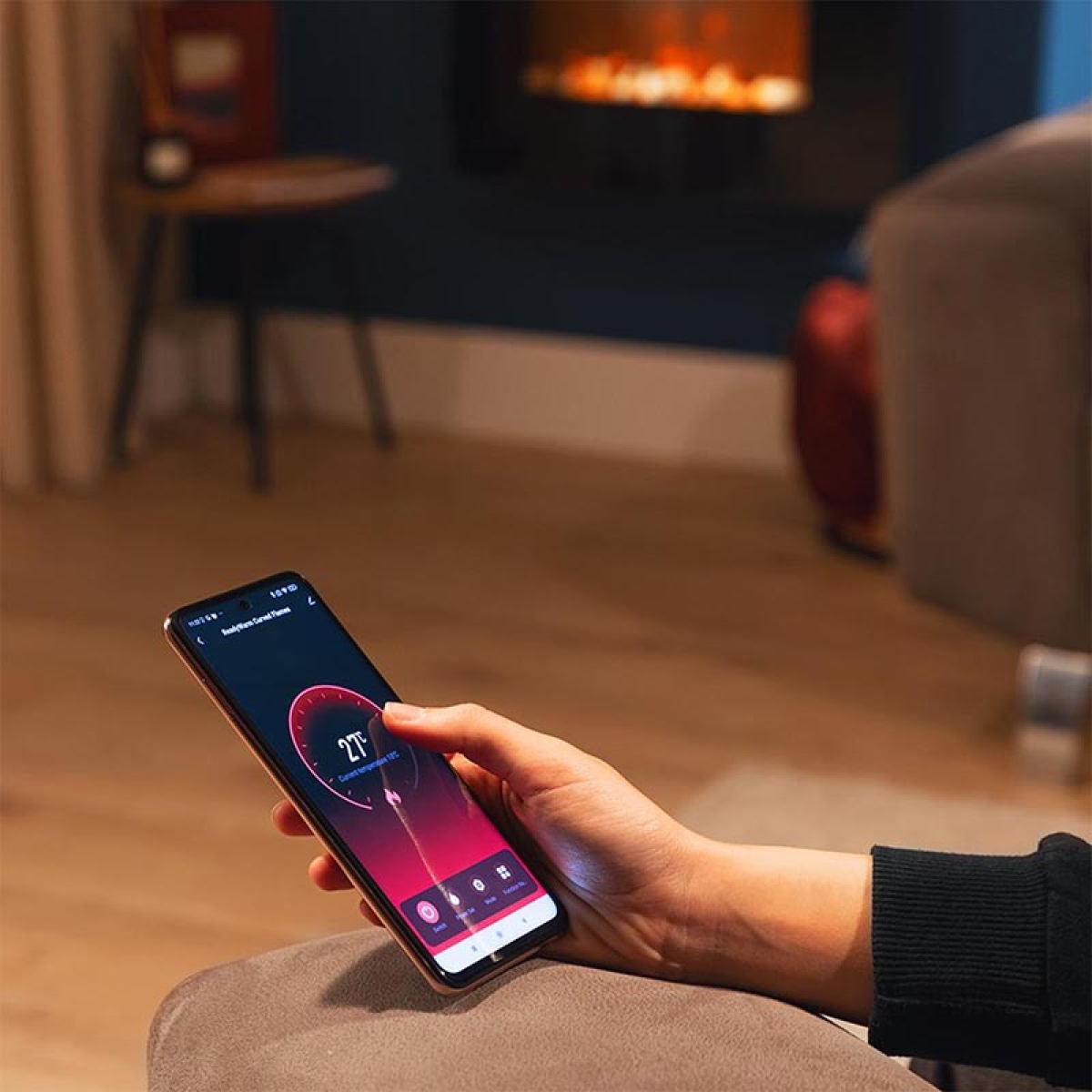 CECOTEC ReadyWarm 2650 Curved Flames Connected CEC-05814 Ηλεκτρικό Τζάκι Επιτοίχιο 2000W Μαύρο - Image 5