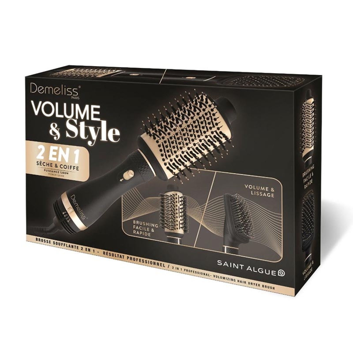 Demeliss Volume και Style Βούρτσα Αέρος 2σε1 1200W Μαύρη - Image 2