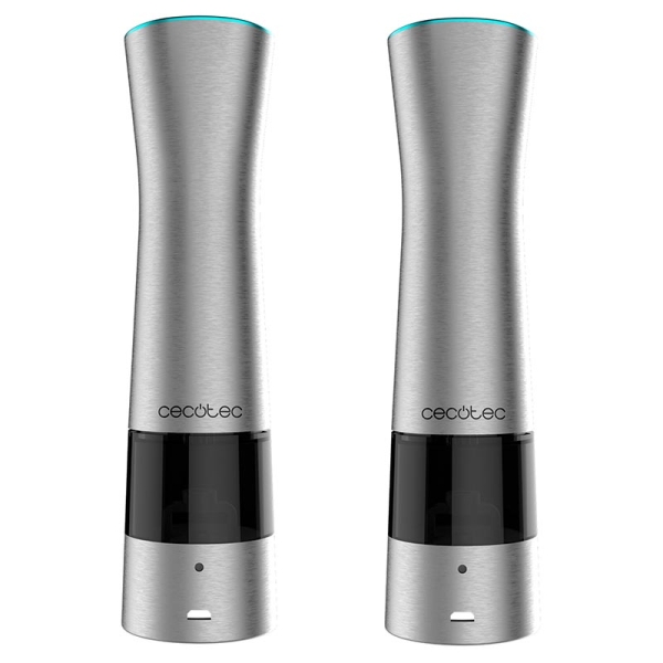 CECOTEC InstantMill Press CEC-04281 Σετ Ηλεκτρικοί Μύλοι Μπαχαρικών 2τμχ LED Ασημί