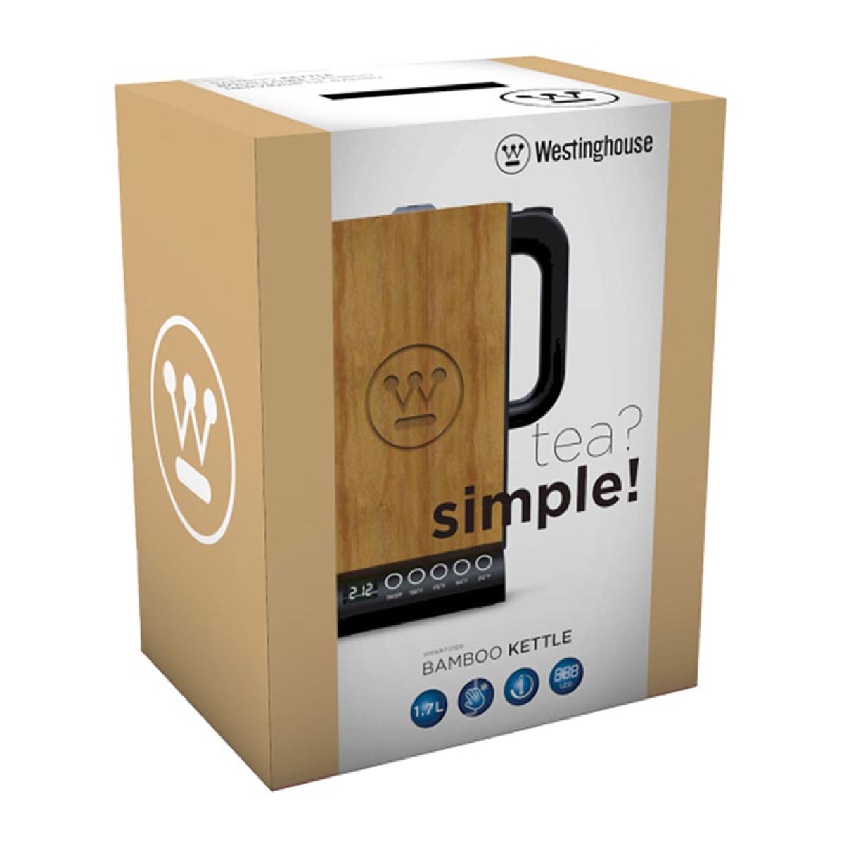 WESTINGHOUSE WKWKF03BB Bamboo Βραστήρας 1.7L 2200W Μαύρος - Image 2
