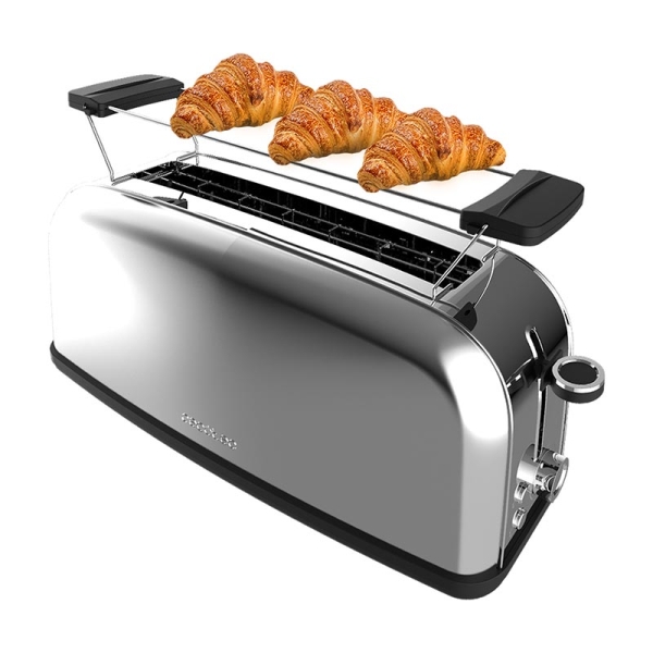 CECOTEC Toastin’ Time 850 Inox Long CEC-04816 Retro Φρυγανιέρα 2 Θέσεων 850W Ασημί