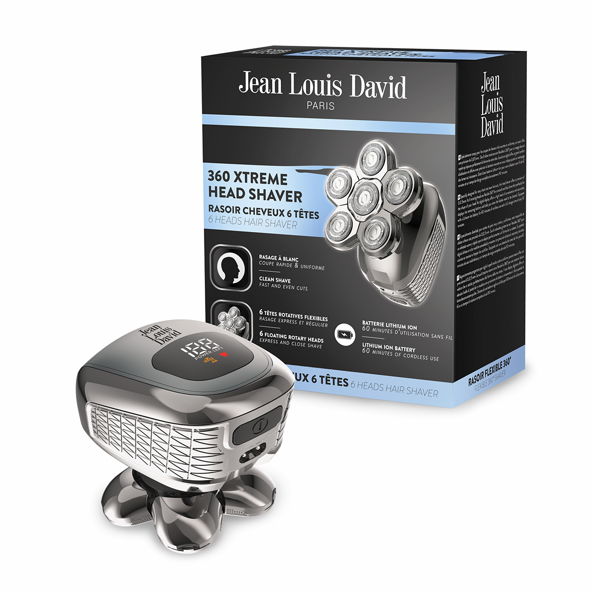 360 Xtreme Ξυριστική Μηχανή Επαναφορτιζόμενη και Ρεύματος με 6 Κεφαλές Γκρι - Image 4