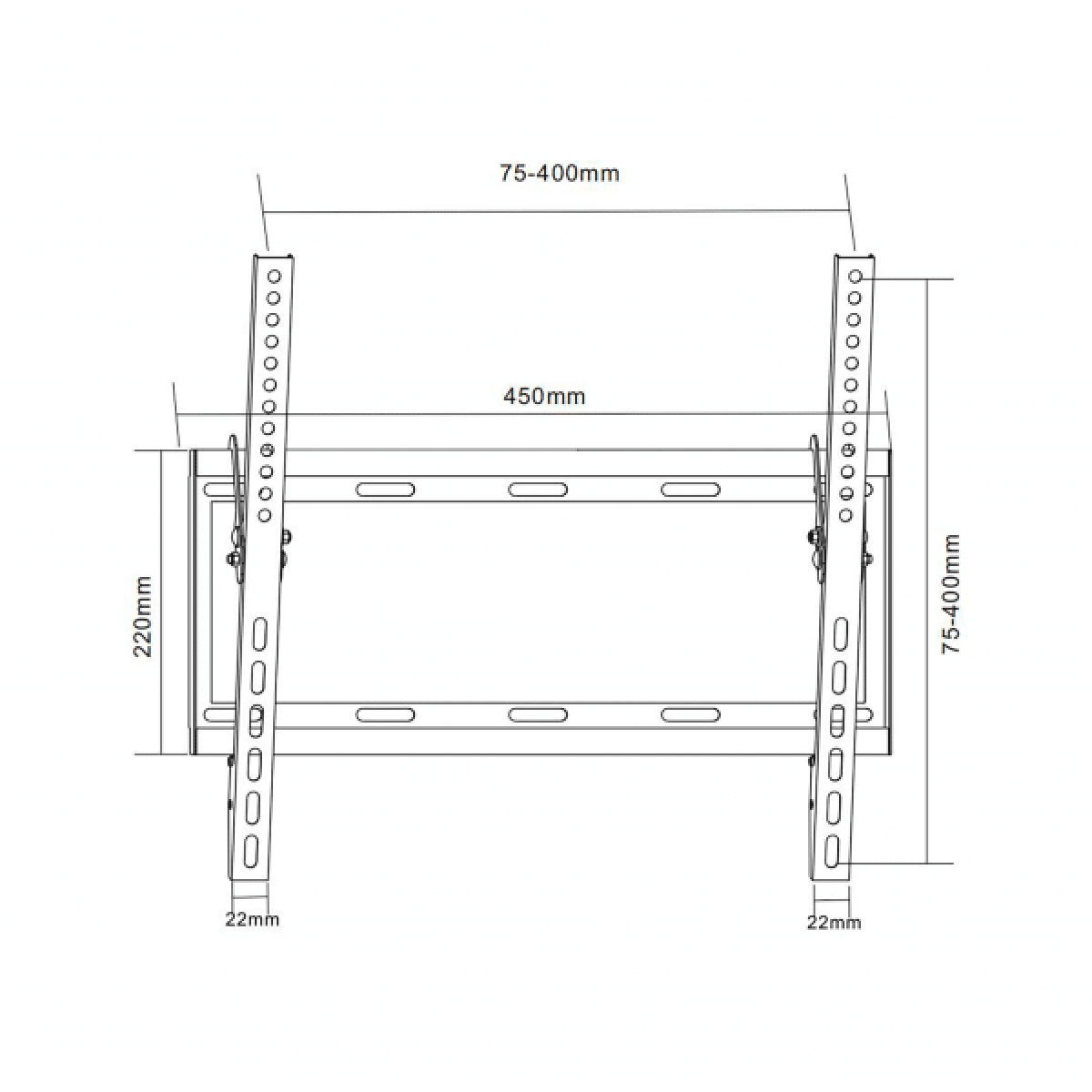 Cabletech Επιτοίχια βάση tv έως 55" έως 35kg LP34-44T UCH0154 - Image 3