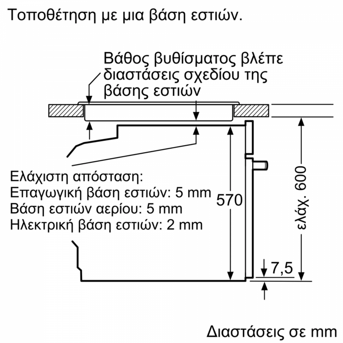 Bosch Φούρνος άνω Πάγκου 71lt χωρίς Εστίες Π59.4εκ. Inox HBA534ES0 - Image 4