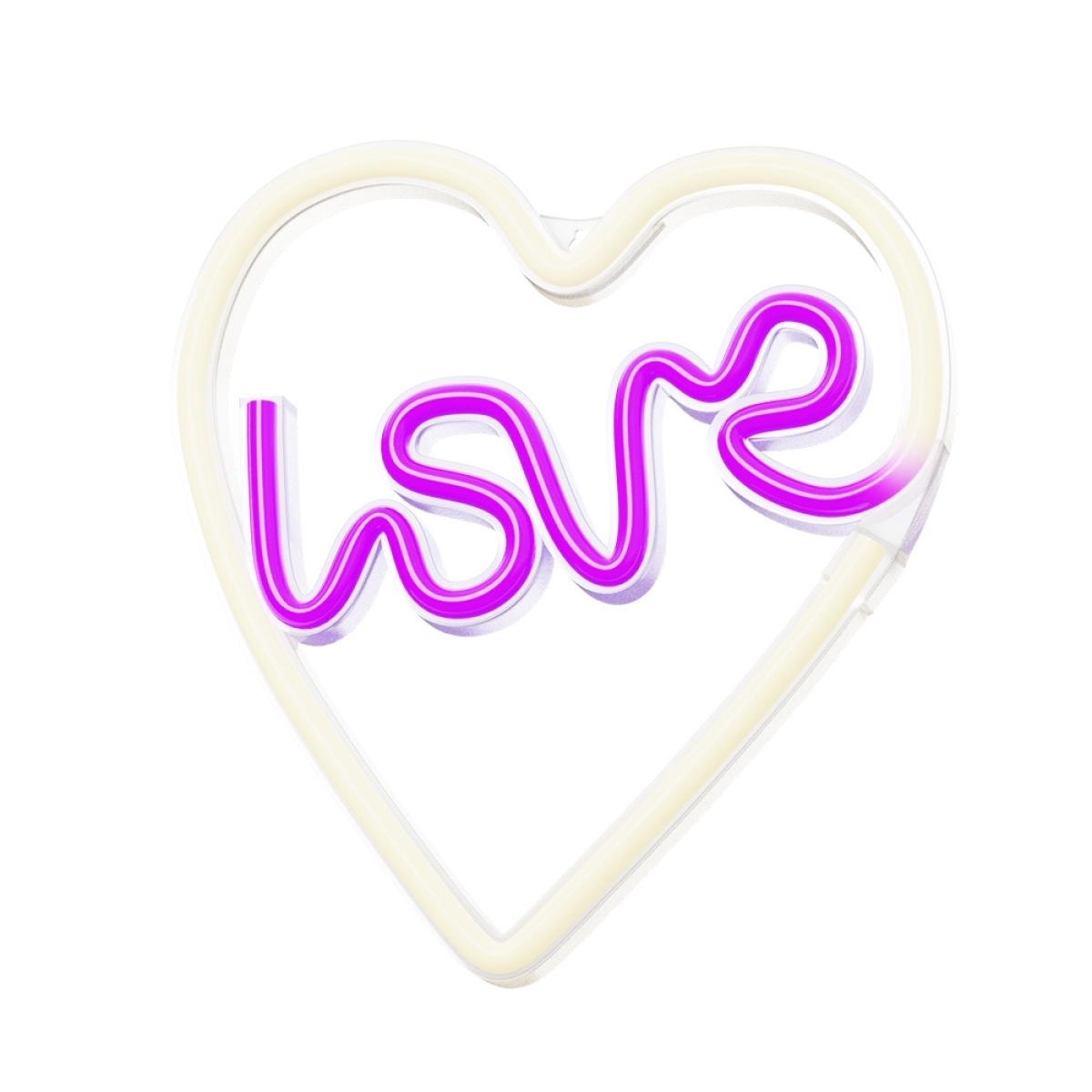Neolia Διακοσμητικό Φωτιστικό Neon LED Light LOVE HEART Μωβ Λευκό NNE02 - Image 2