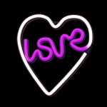 Neolia Διακοσμητικό Φωτιστικό Neon LED Light LOVE HEART Μωβ Λευκό NNE02 - Image 3