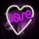 Neolia Διακοσμητικό Φωτιστικό Neon LED Light LOVE HEART Μωβ Λευκό NNE02 - Image 4