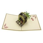 ORIGAMI Ευχετήρια Κάρτα 3D Χριστουγεννιάτικη Φάτνη ORSU3638