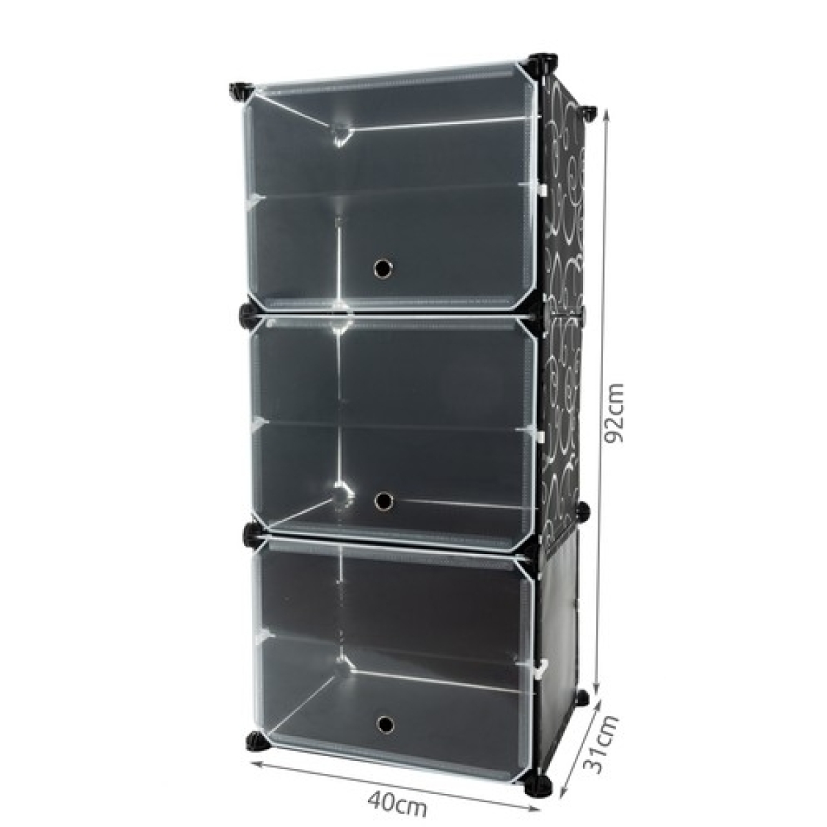 Πλαστική Παπουτσοθήκη με 6 Ράφια Μαύρο 40x31x92cm 00012264 - Image 2