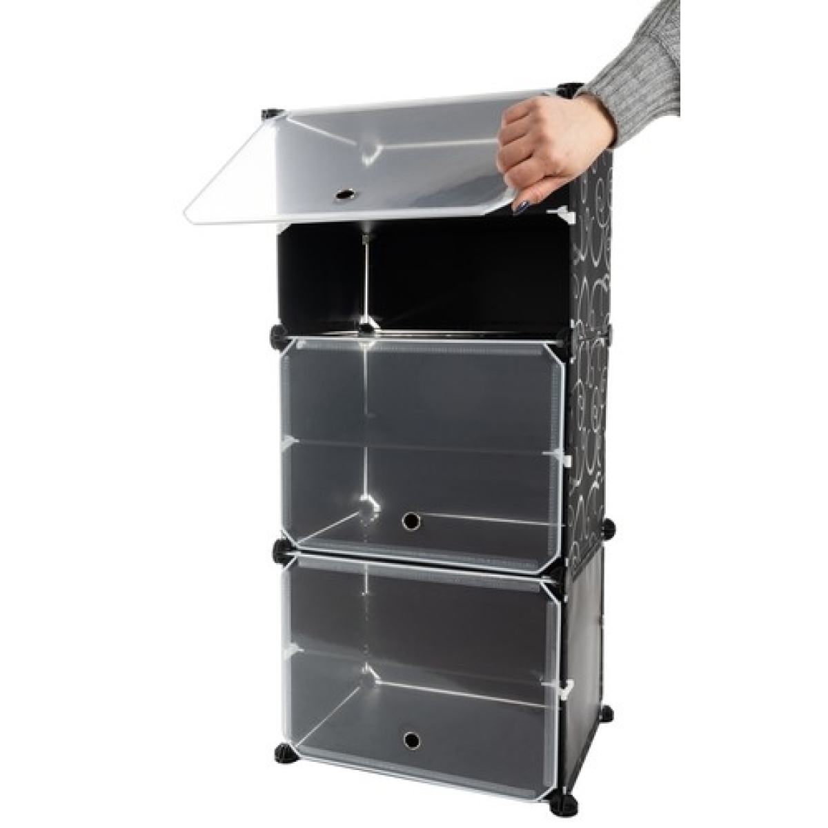 Πλαστική Παπουτσοθήκη με 6 Ράφια Μαύρο 40x31x92cm 00012264 - Image 4