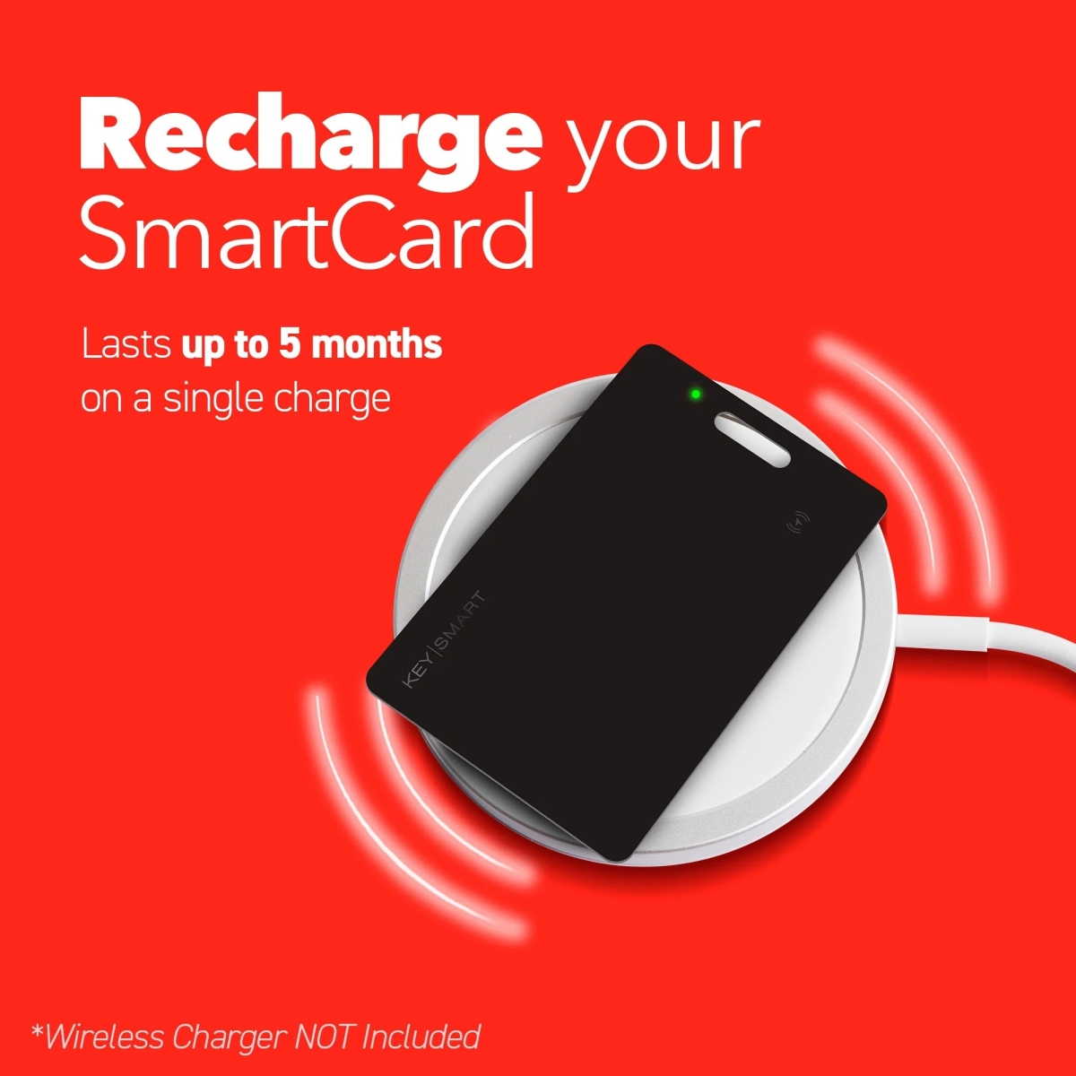 KEY SMART SmartCard Επαναφορτιζόμενο Tracker σε Σχήμα Κάρτας Συμβατό με Apple Find My Network Μαύρο KS500-BLK - Image 3