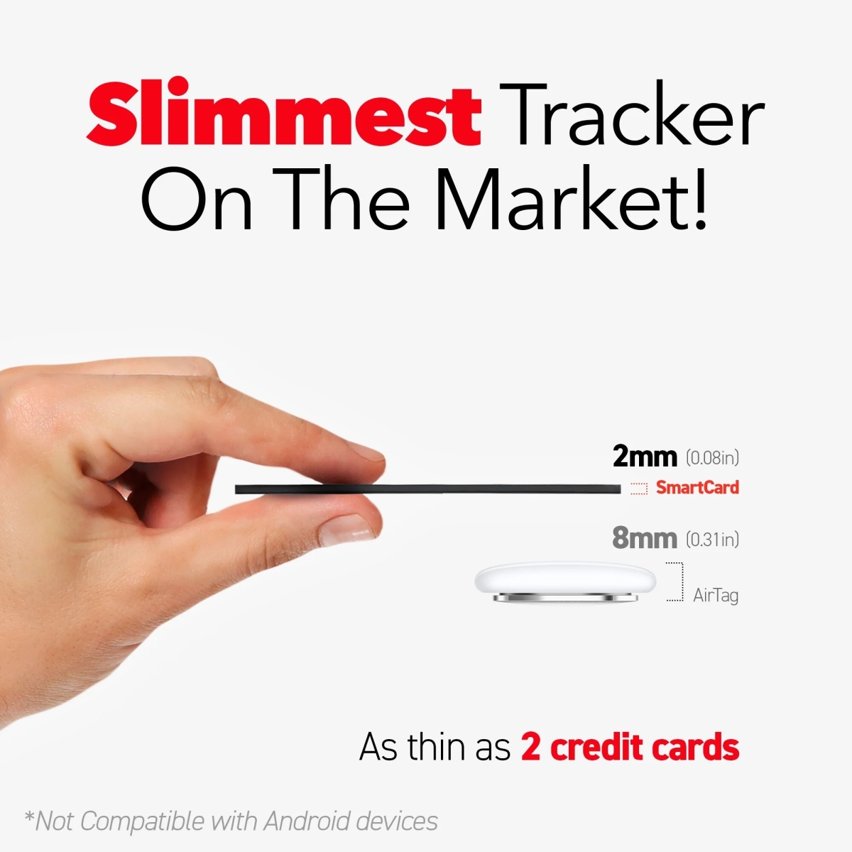 KEY SMART SmartCard Επαναφορτιζόμενο Tracker σε Σχήμα Κάρτας Συμβατό με Apple Find My Network Μαύρο KS500-BLK - Image 4